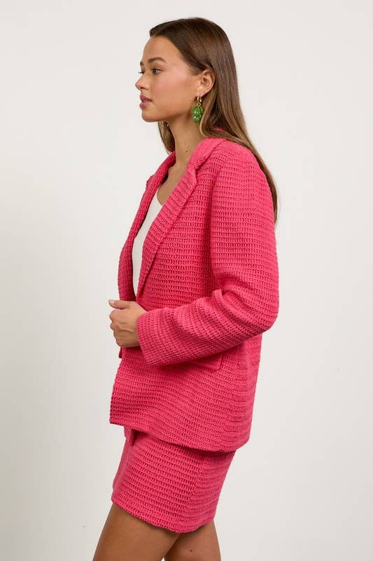 Crochet Blazer With Flap Pockets