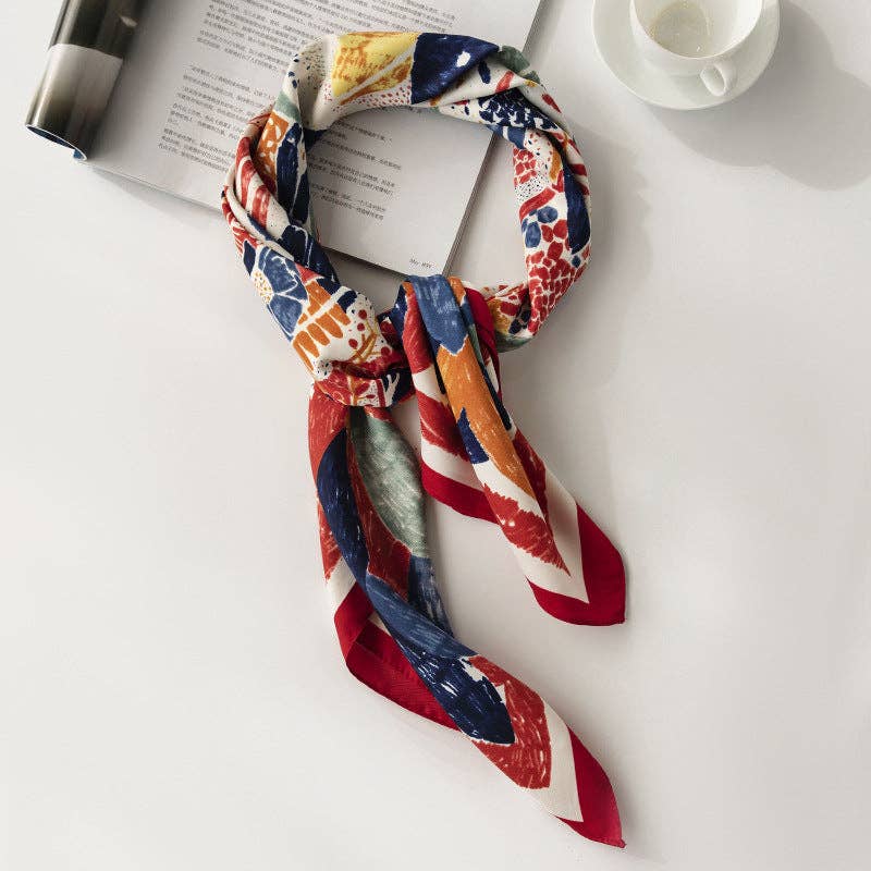 Graffiti Floral Pattern Square Scarf