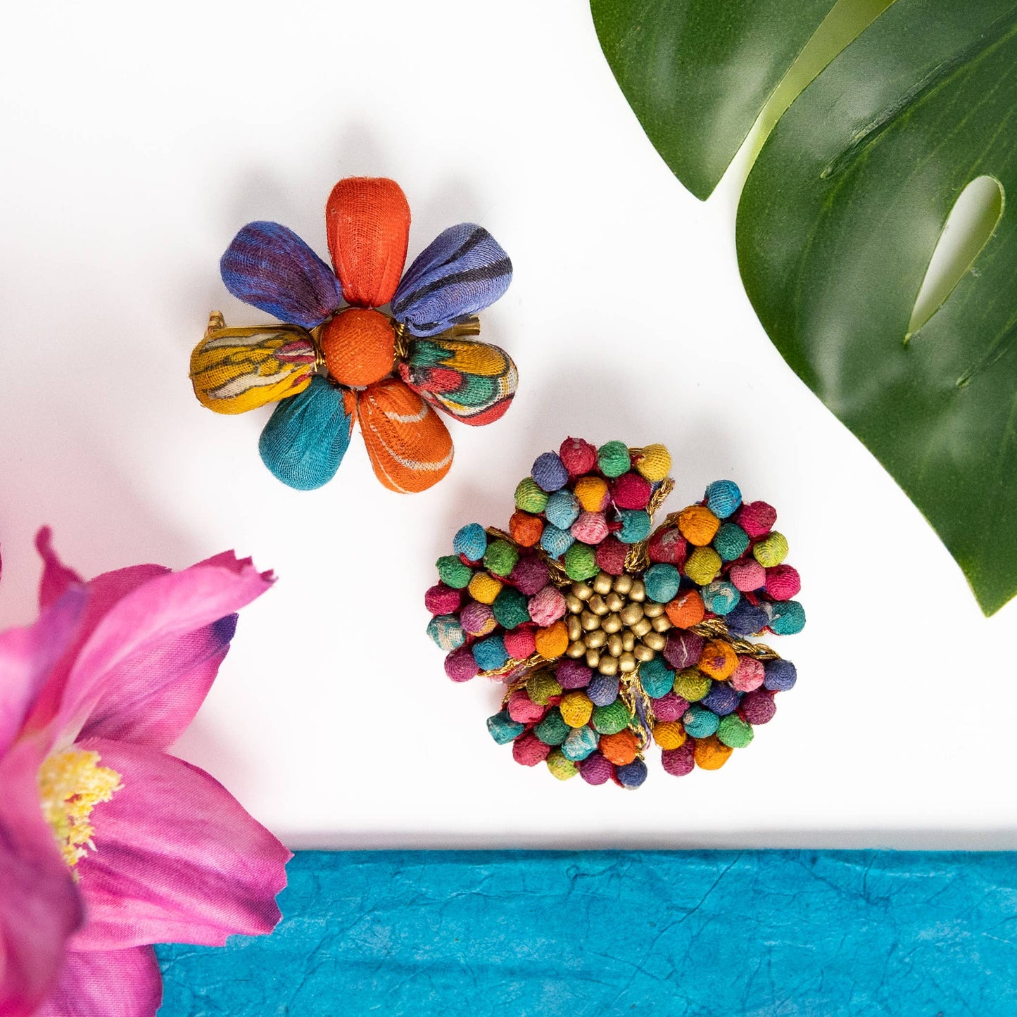 Kantha Posy Pin