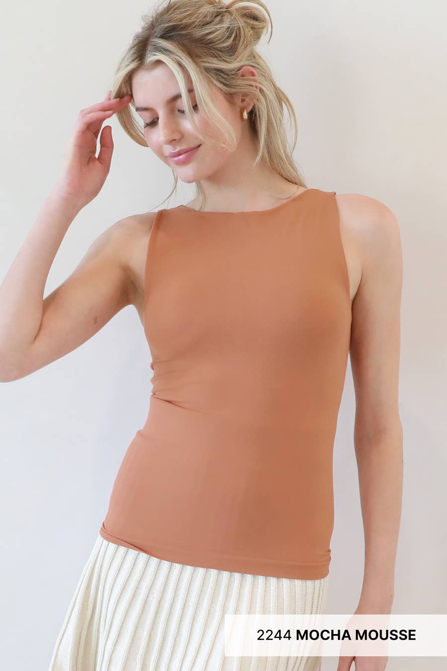 Clean Line Boat Neck Tank Top