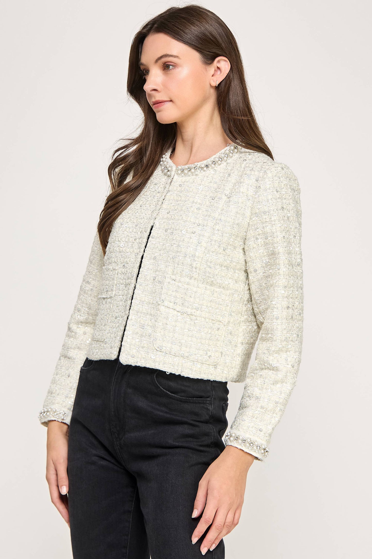 EMBELLISHED TWEED JACKET