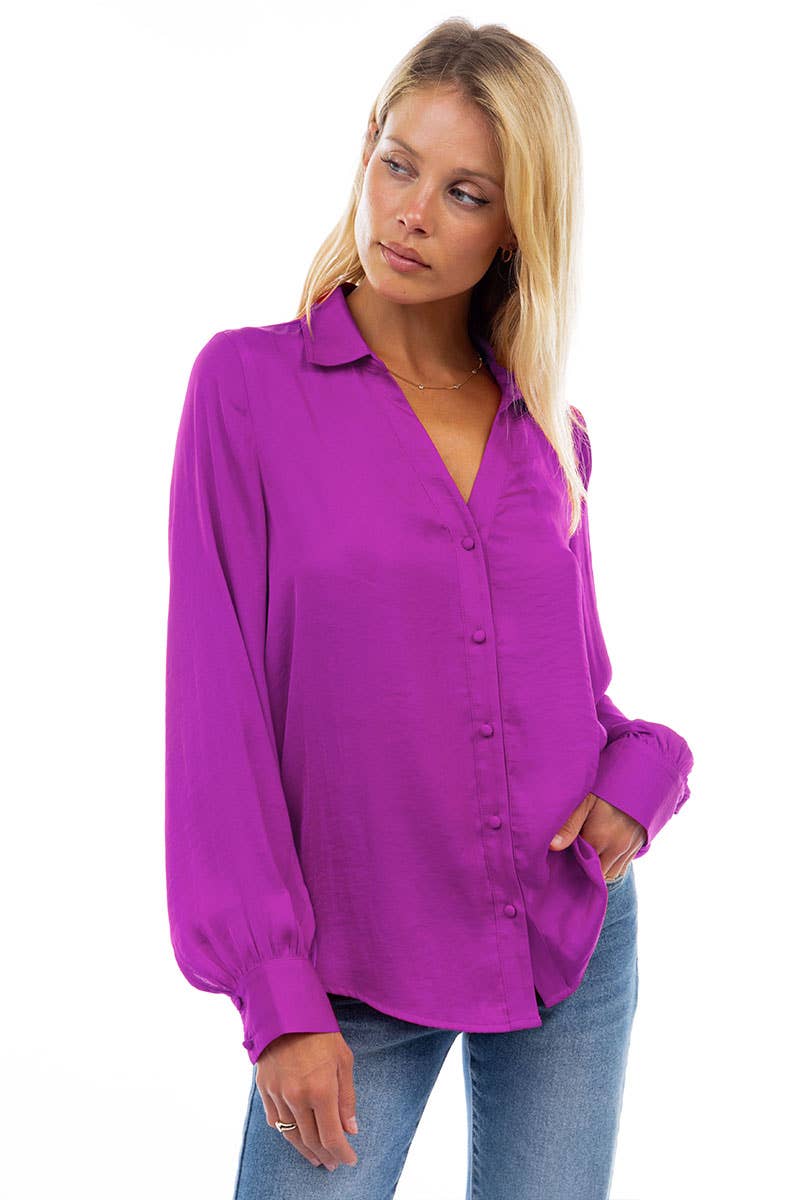 Classic V-Neck Button Down