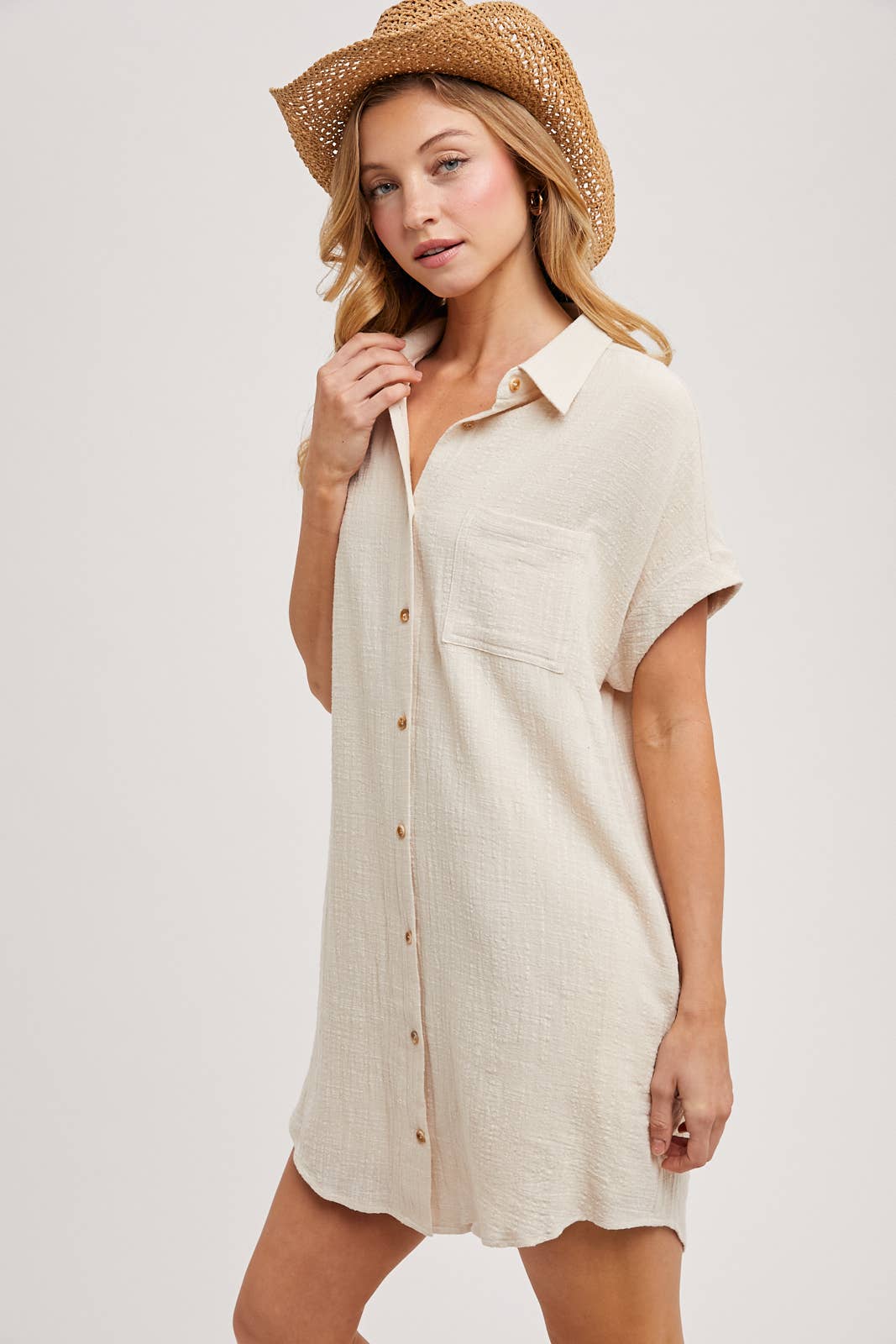 BUTTON UP SHIRT DRESS
