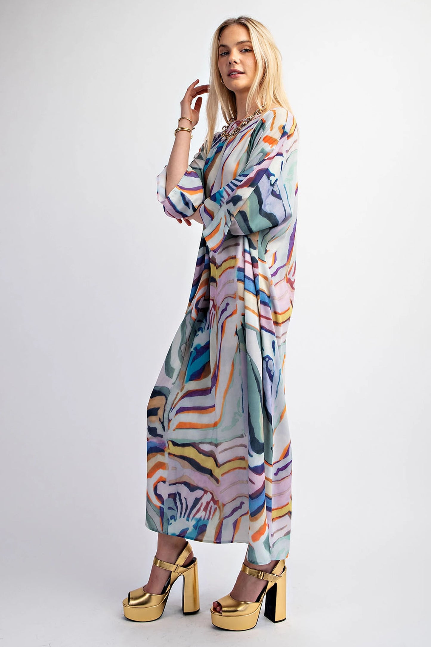 Print Pull Over Dress