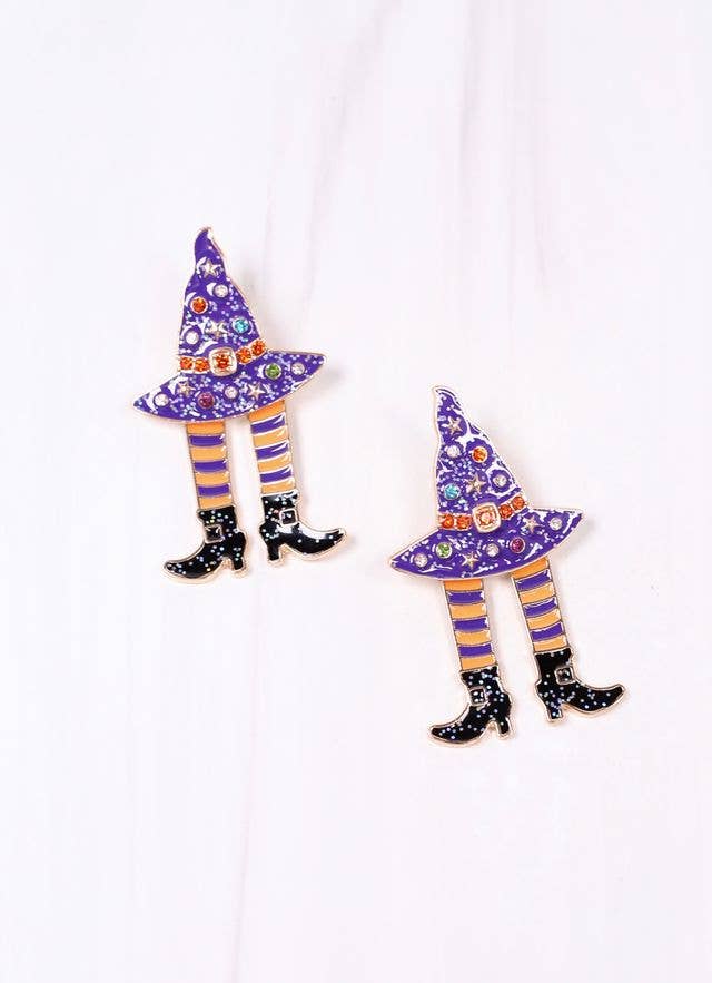 Witch Hat Earring PURPLE