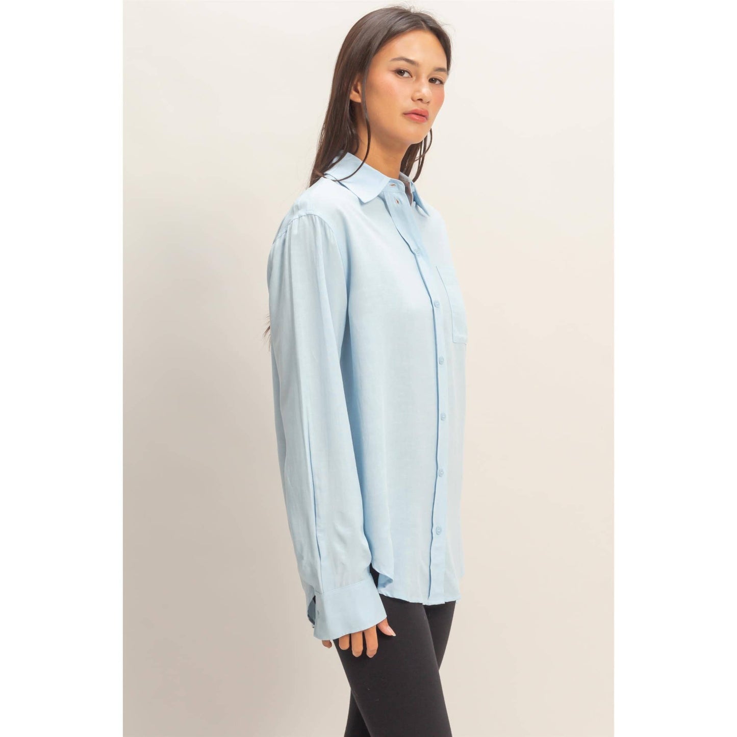 Linen Blend Button-Up Shirt