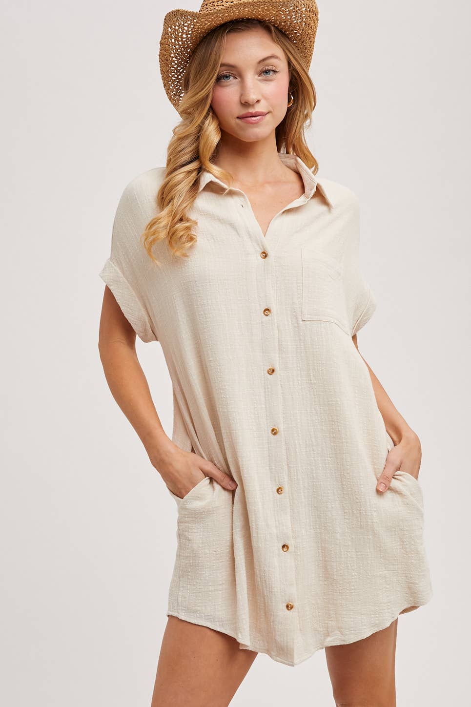 BUTTON UP SHIRT DRESS