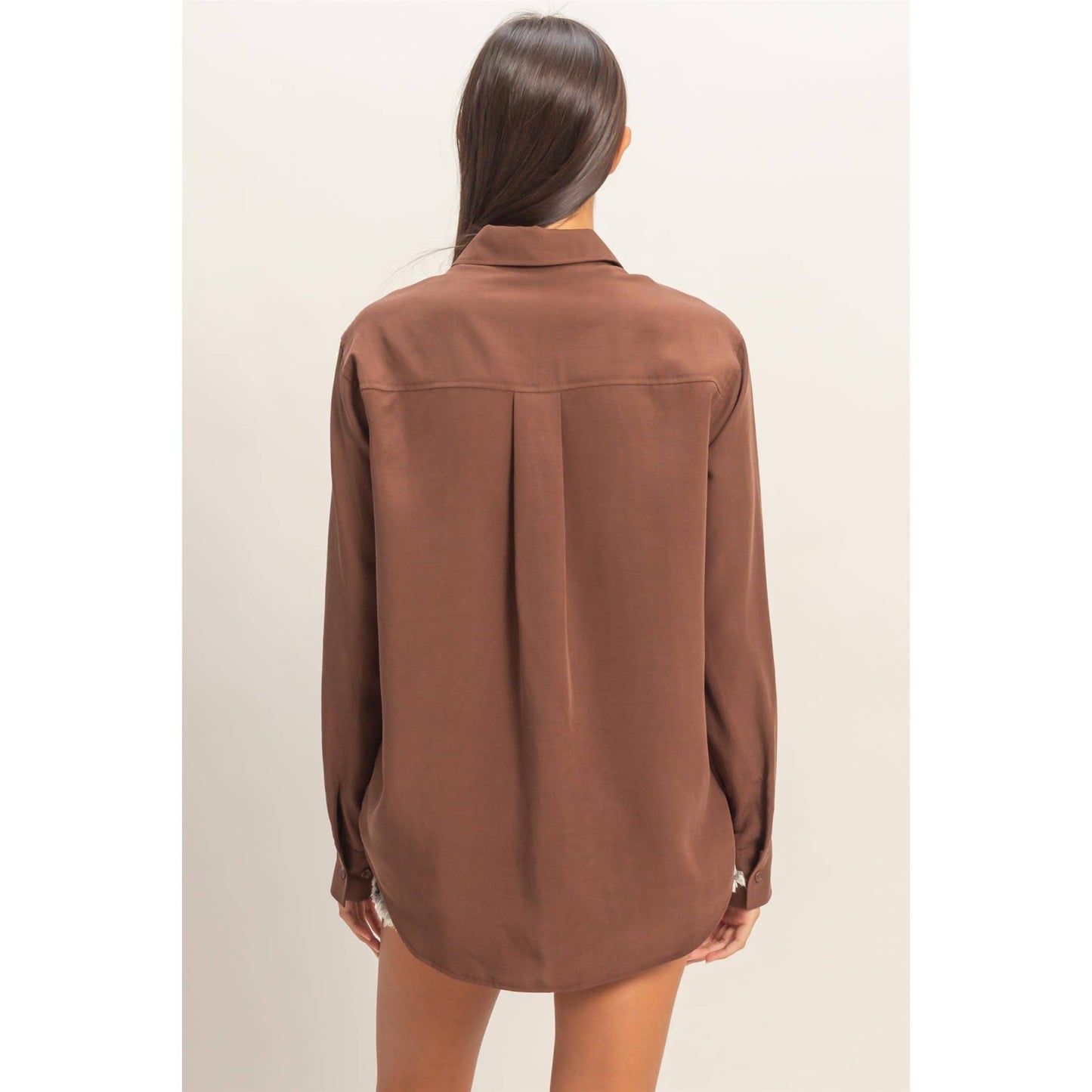 Linen Blend Button-Up Shirt