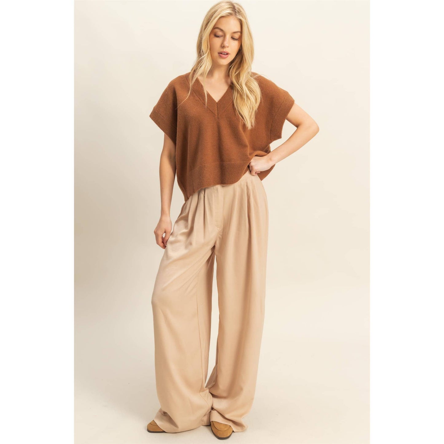 Oversized V-Neck Sweater Vest