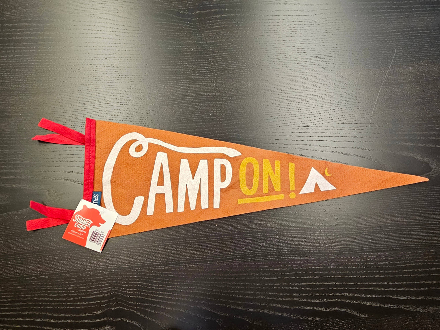 Camp On (large pennant Vintage-styled Screen Printed)
