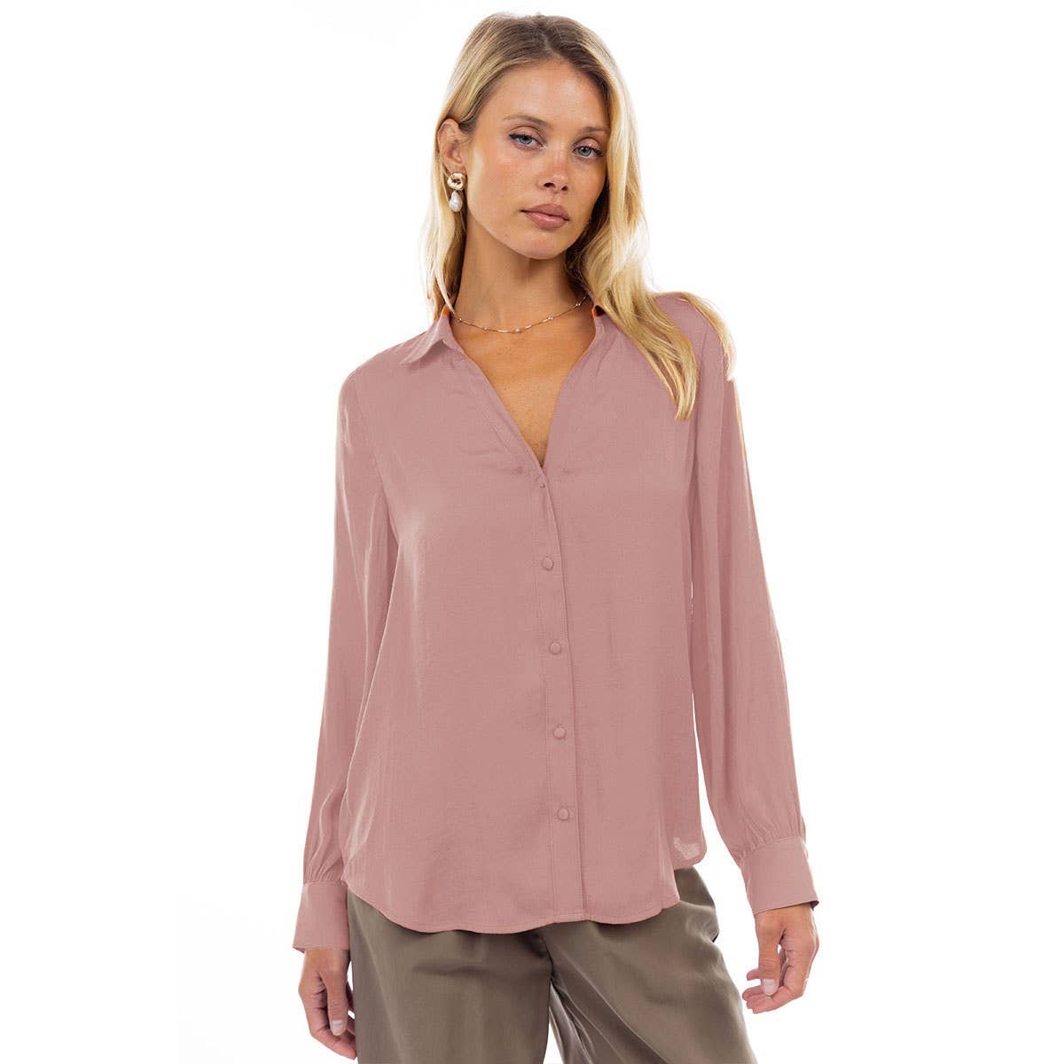 Classic V-Neck Button Down