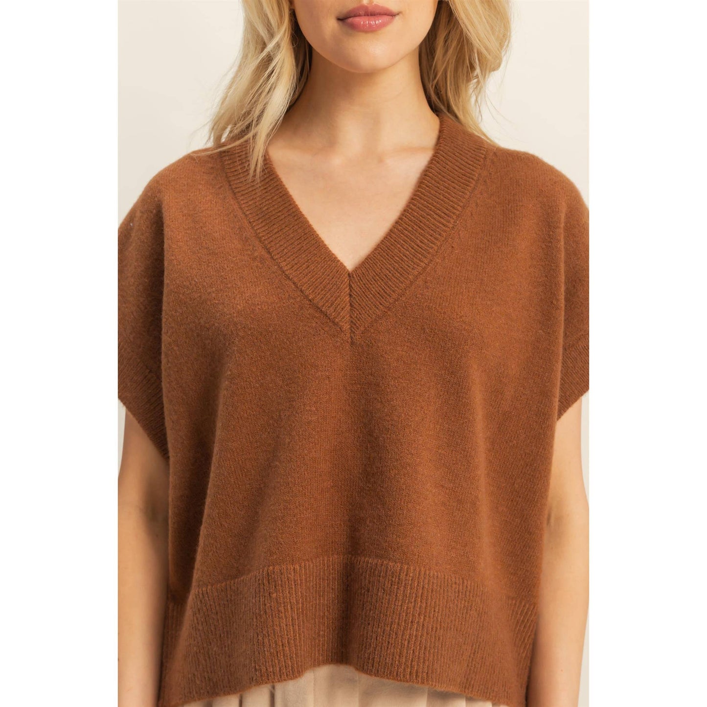 Oversized V-Neck Sweater Vest