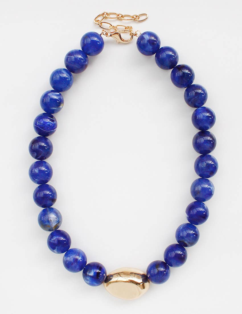 Gold Eye Accent Beaded Statement Necklace