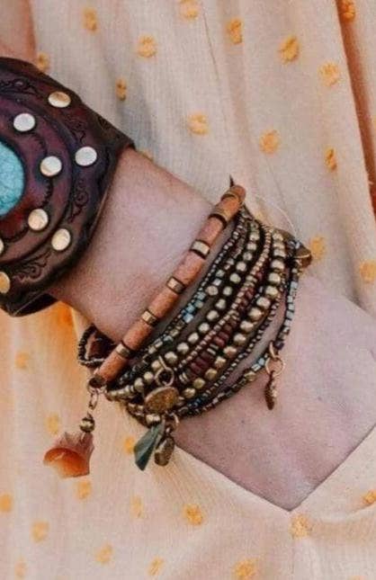 Alyda Boho Bracelet Set - Brown