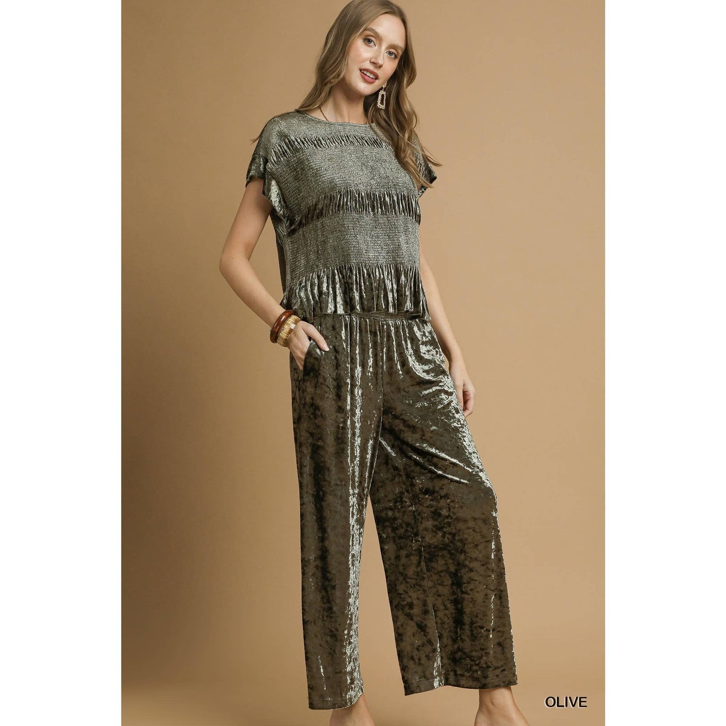 Velvet Wide Leg Pants