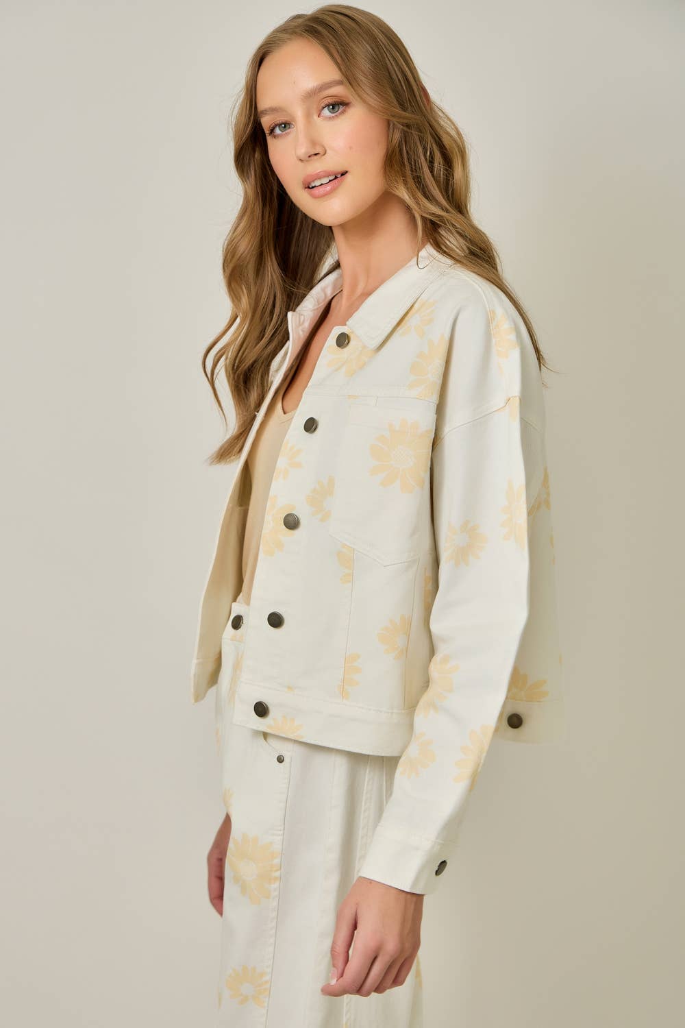 Floral Printed Denim Jacket