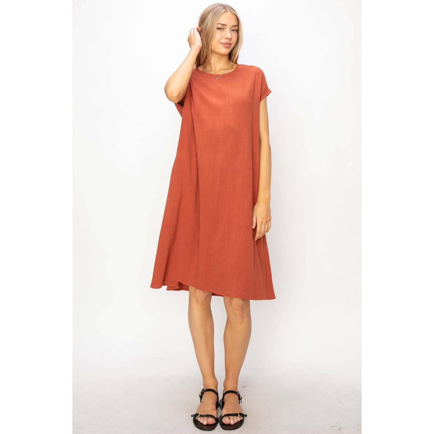 Linen Oversized Midi Dress