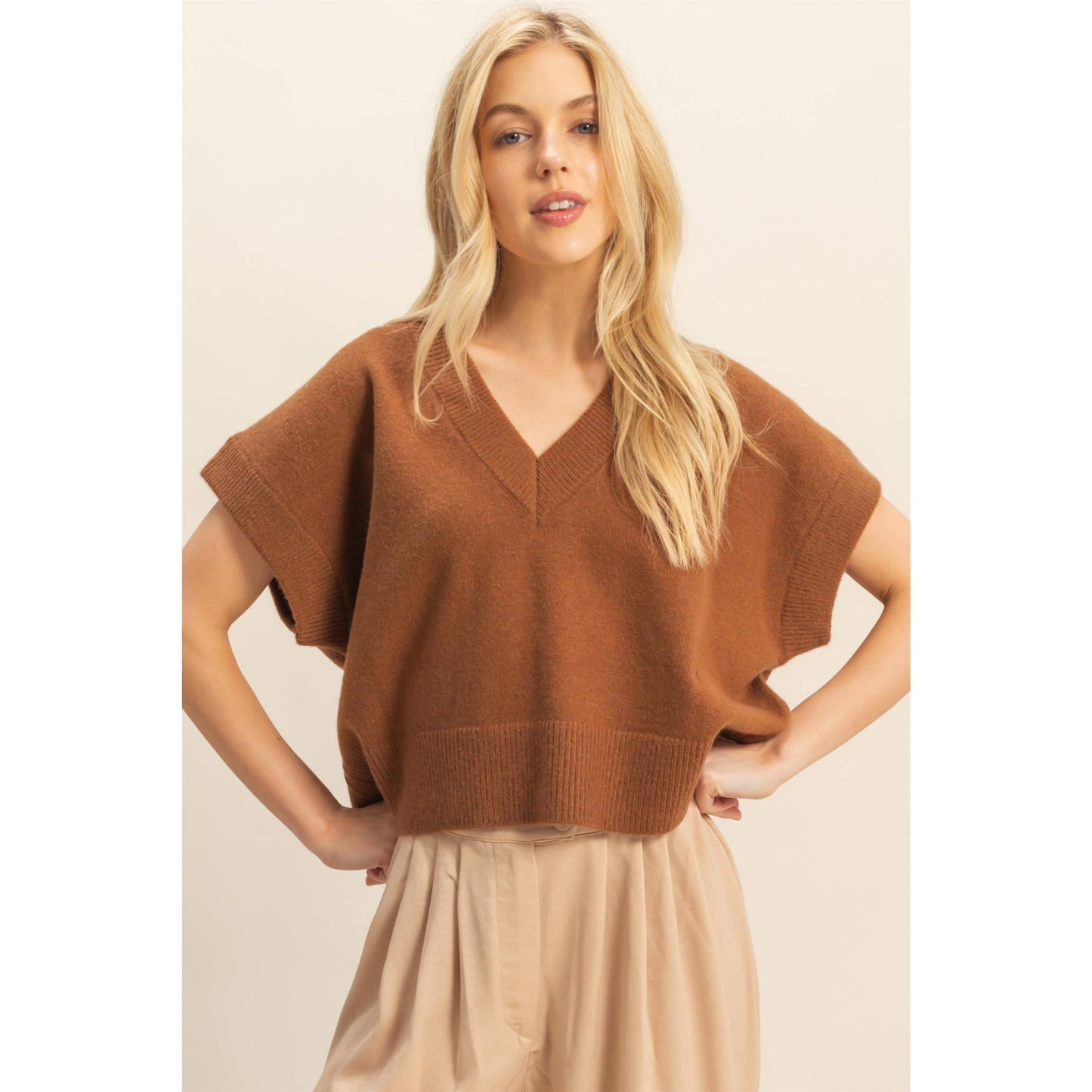 Oversized V-Neck Sweater Vest