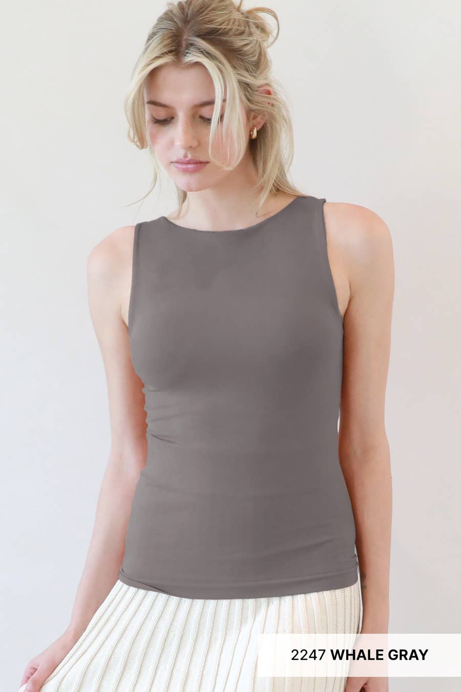 Clean Line Boat Neck Tank Top