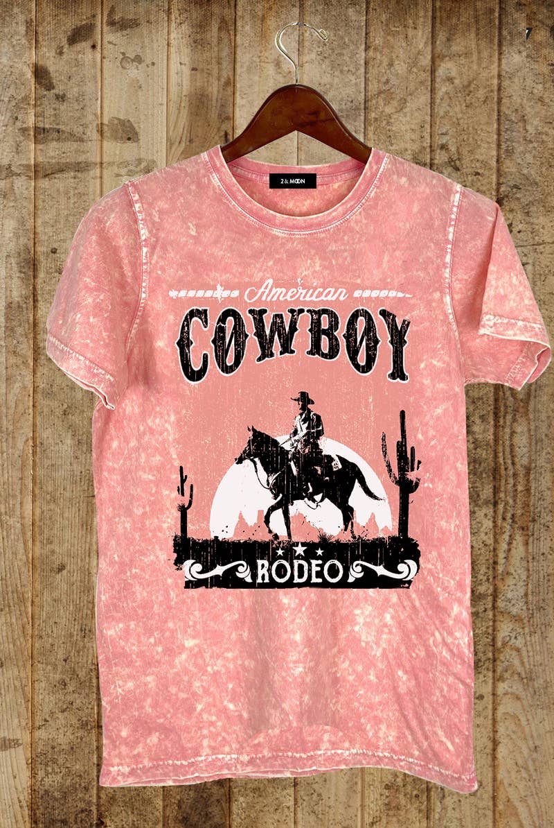 Mineral washed American Cowboy Graphic Tee