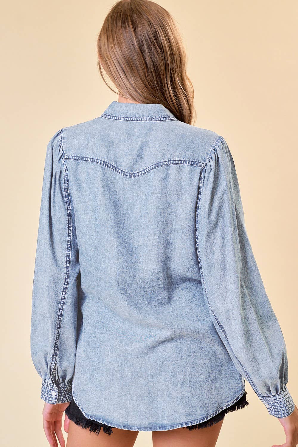 DOUBLE BUST POCKET DENIM SHIRT