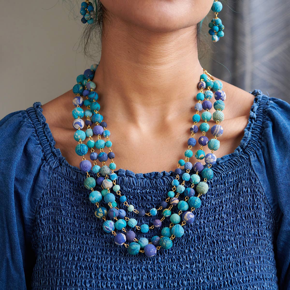 Kantha Azure Karita Necklace