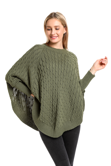 Toasty Fire Sweater Poncho