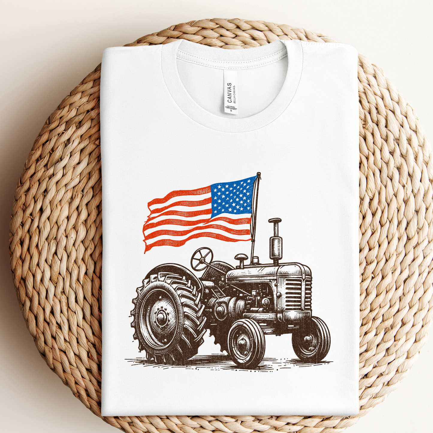 Vintage Flag Tractor Graphic Tee