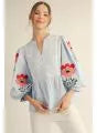 Puff sleeve peplum top