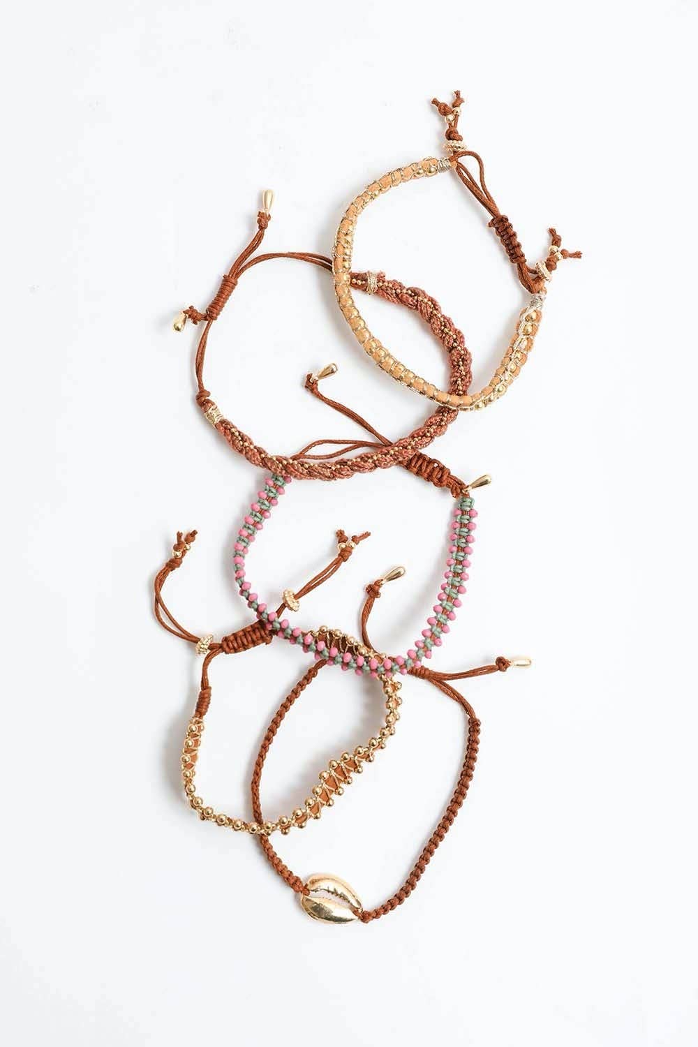 Coastal Woven Bracelet Set - Gold