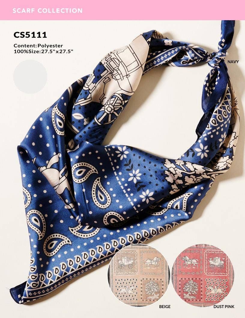 MULTI PATTERN SILKY NECK SCARF