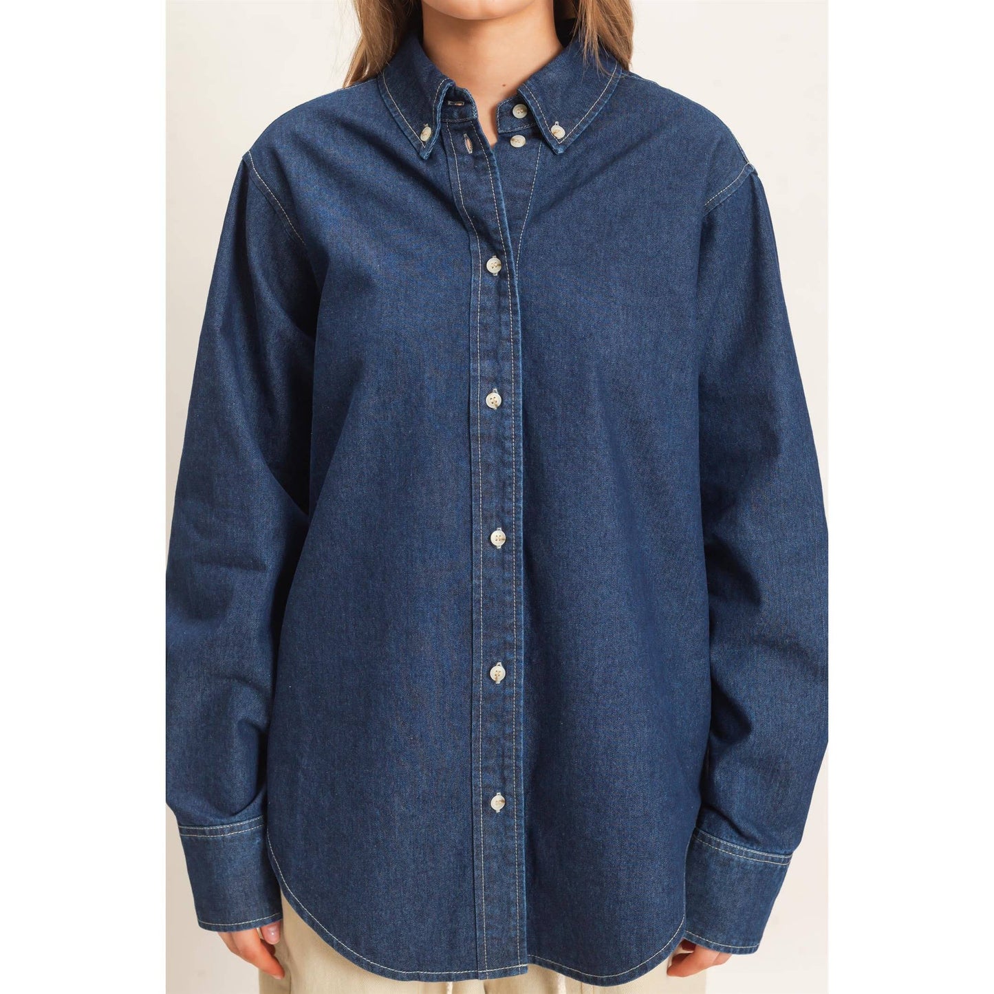 Button-Up Denim Shirt