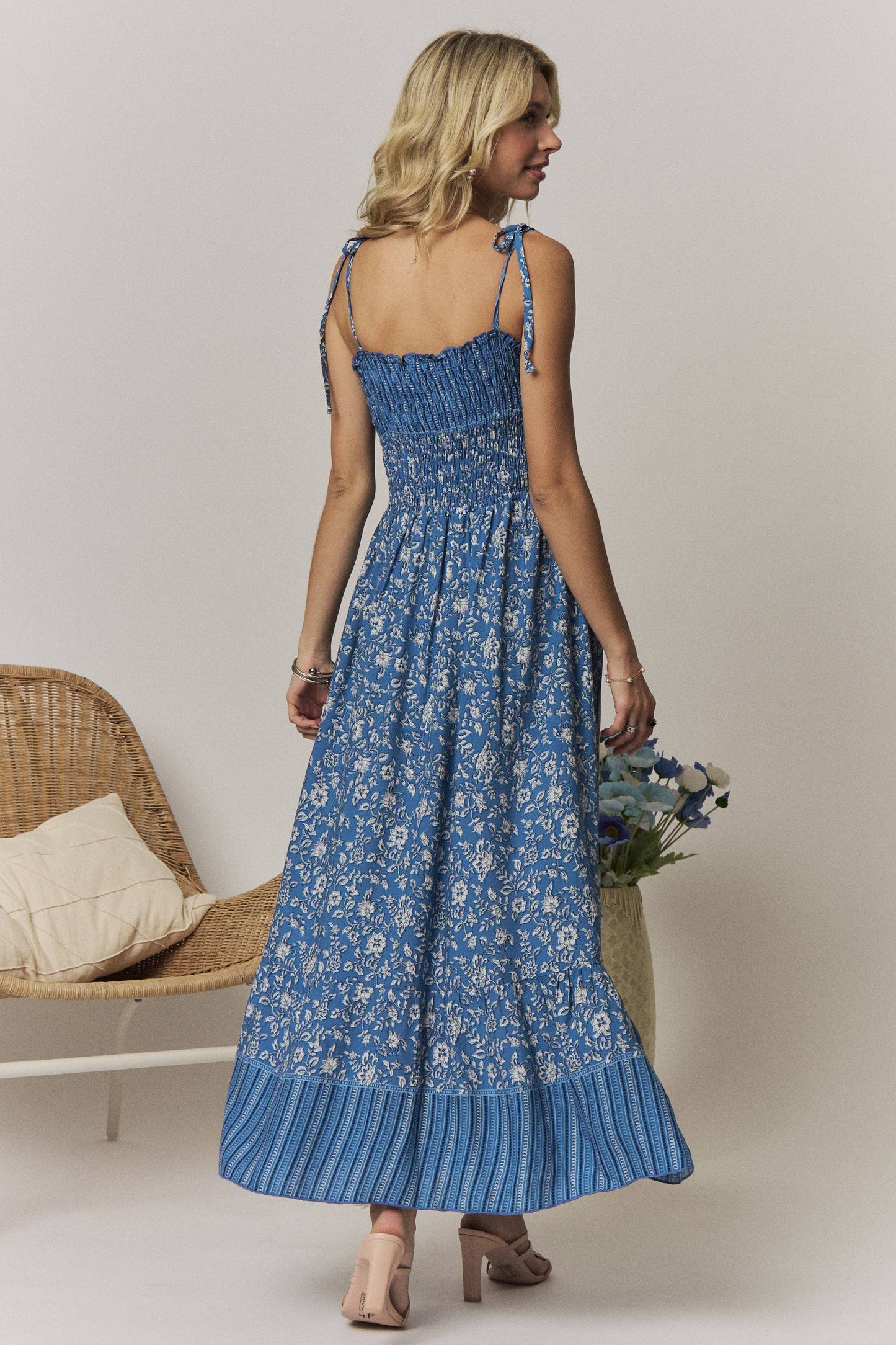 SMOCK TOP FLORAL DRESS
