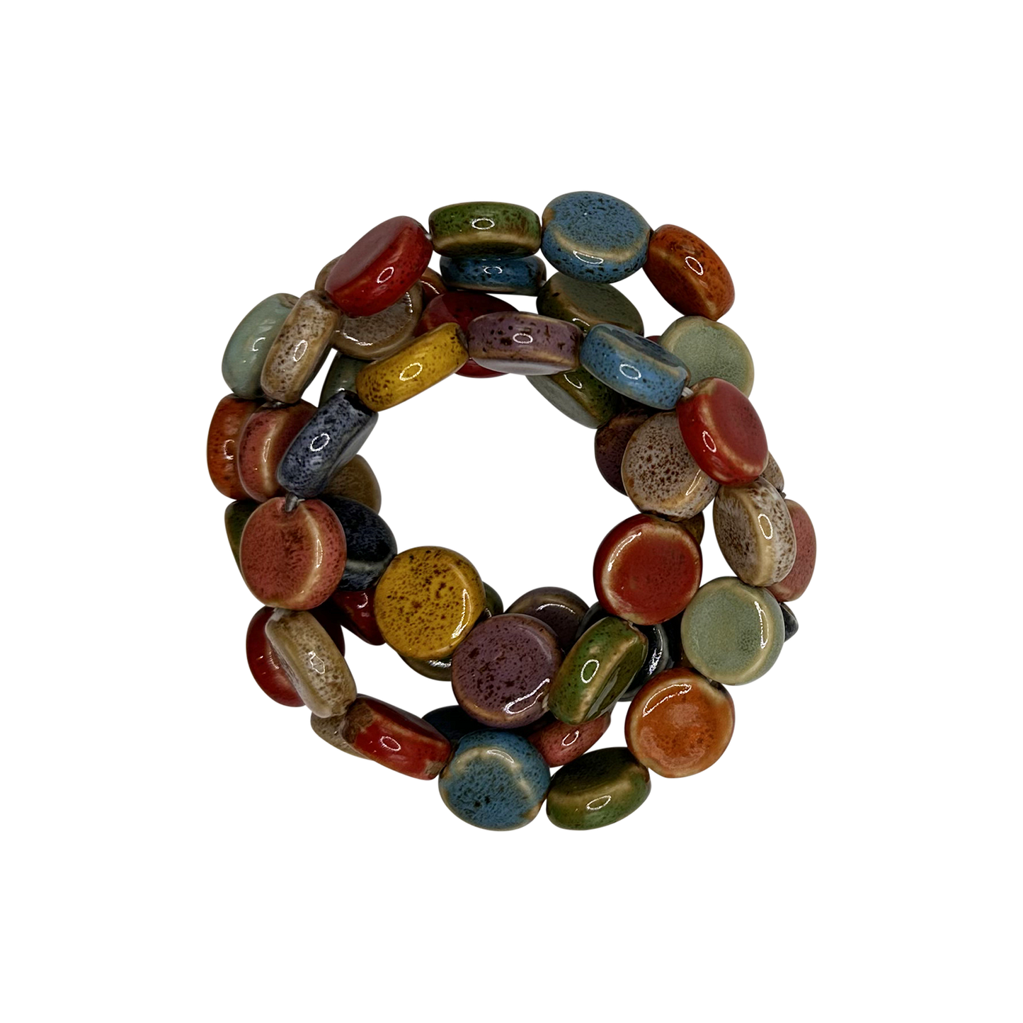 Multi-Color Clay Beaded Stretch Bracelets
