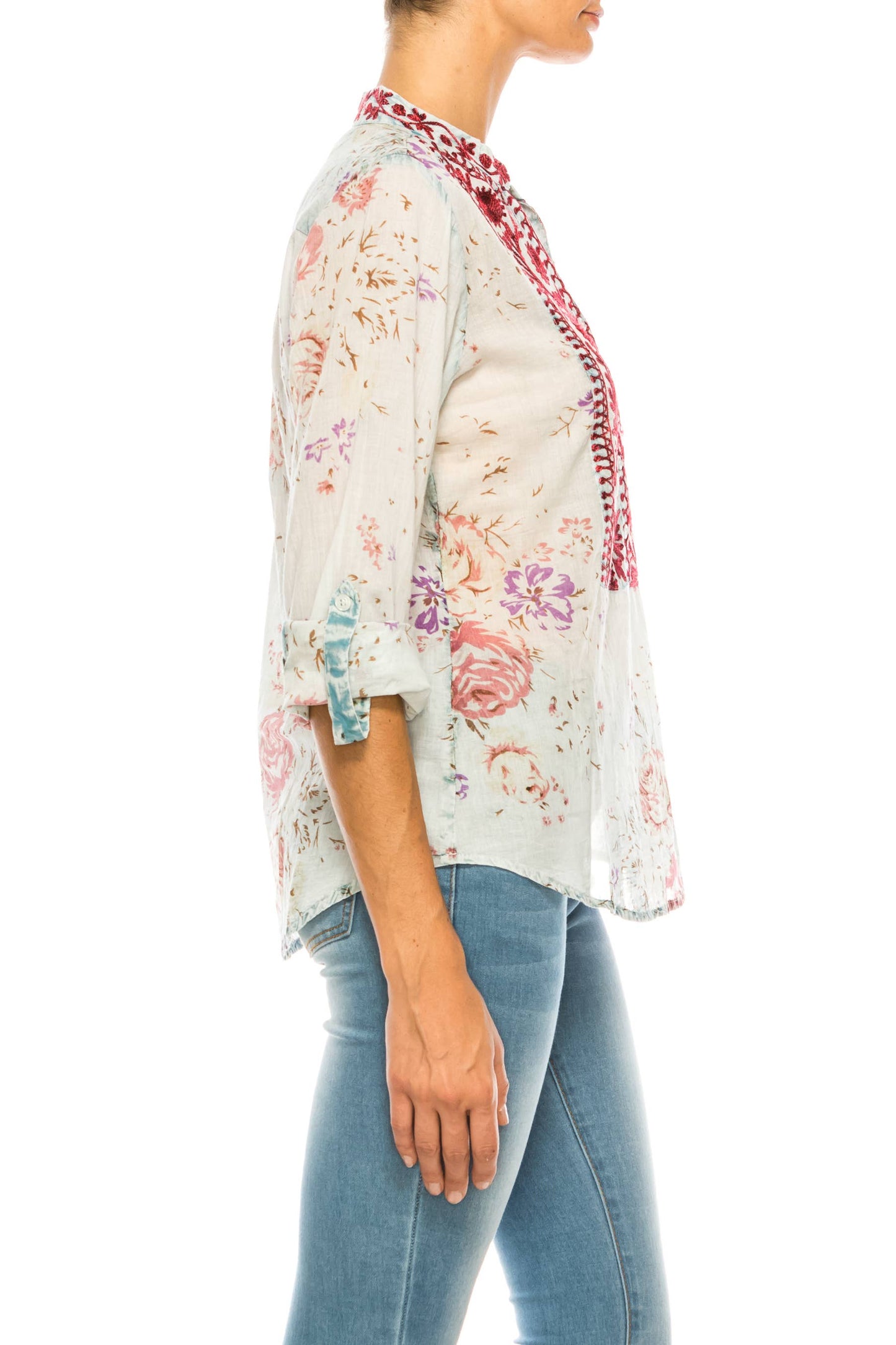 Vintage Tunic with Floral Embroidery