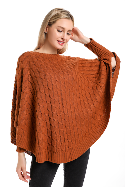 Toasty Fire Sweater Poncho