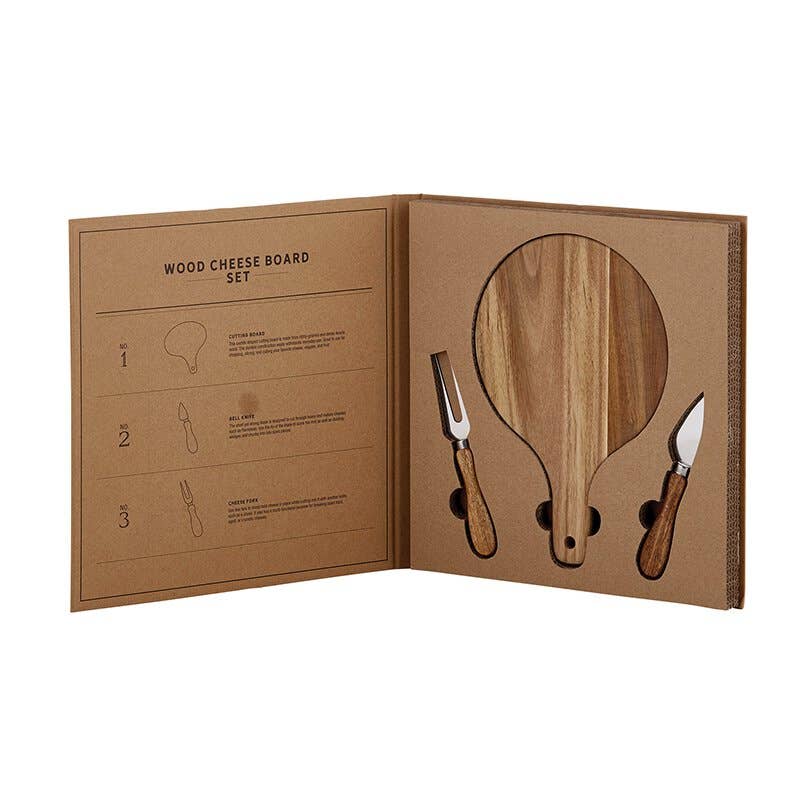 Wood Cheese Board Book Box