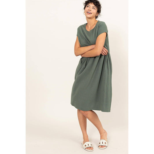 Linen Oversized Midi Dress