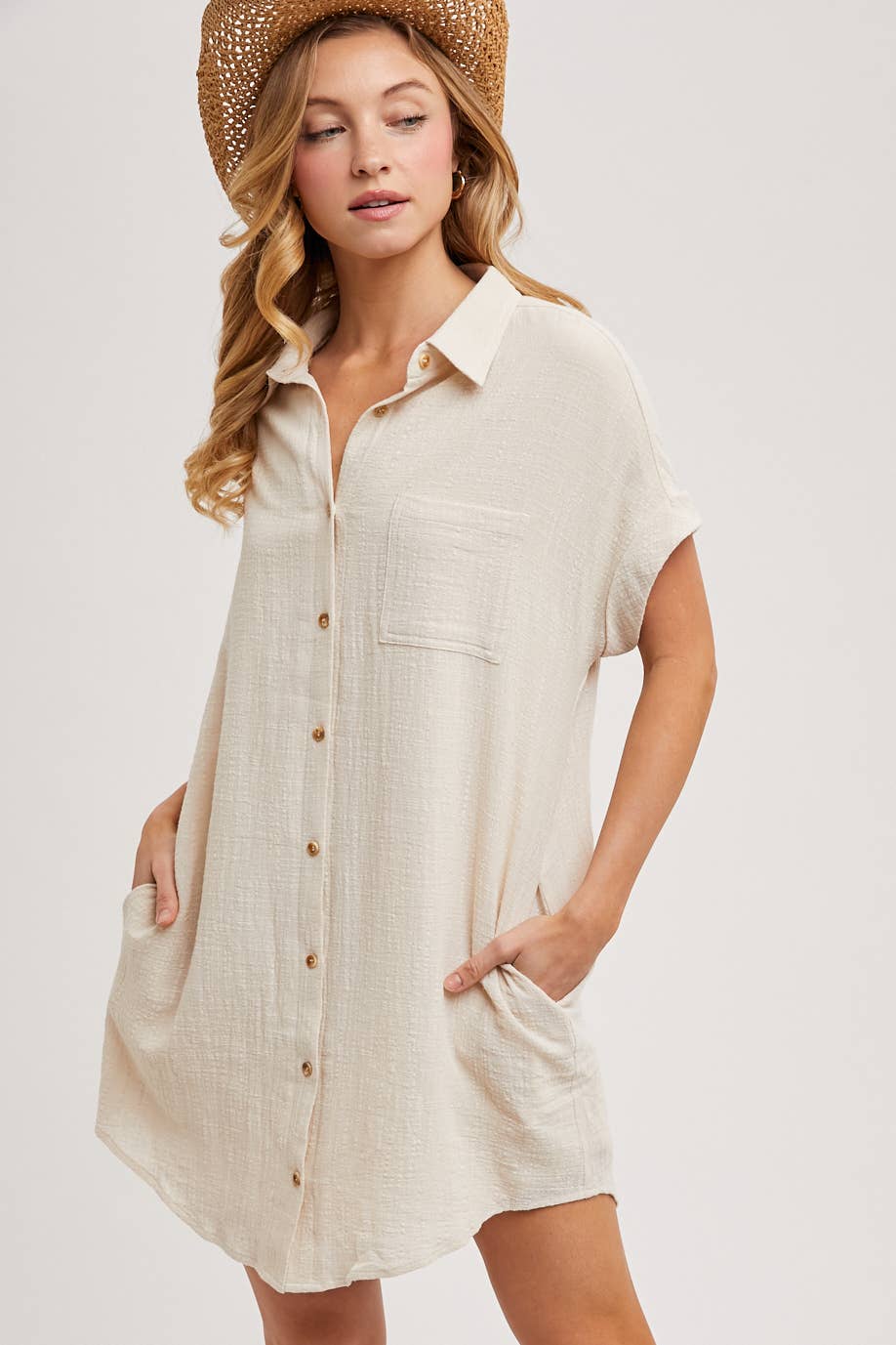 BUTTON UP SHIRT DRESS