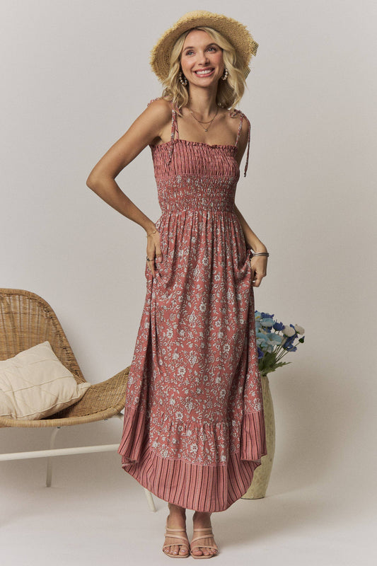 SMOCK TOP FLORAL DRESS