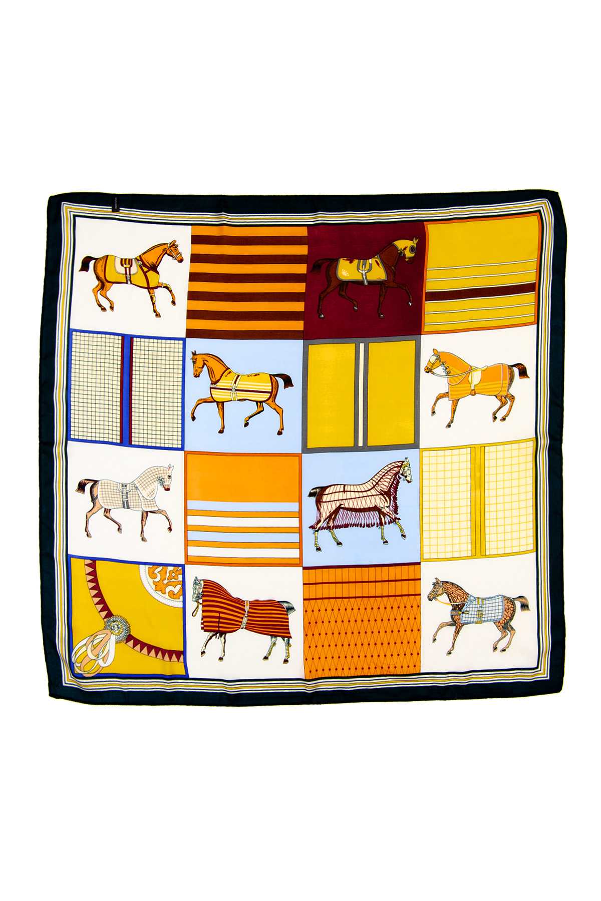 HORSE PRINTED SILKY BORDER BANDANA