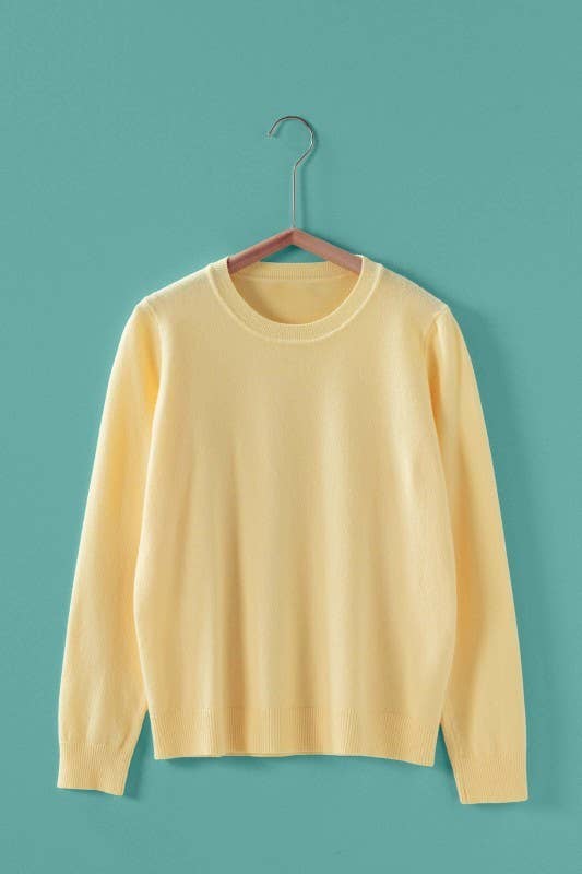 Soft Viscose Blend Crewneck Knit Pullover