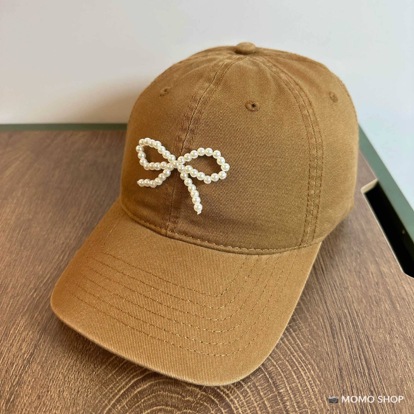 Pearl bow  baseball cap