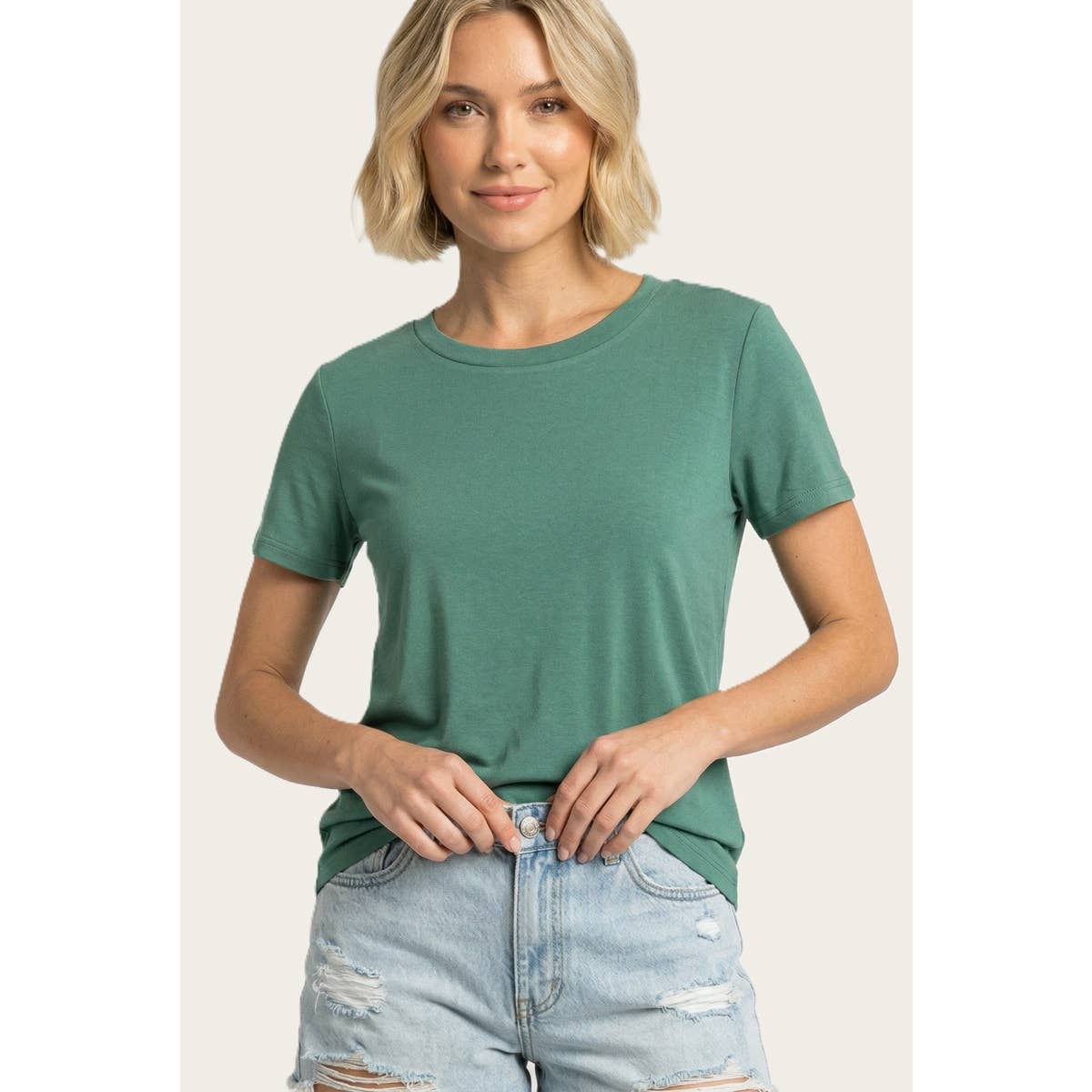 BASIC SOLID SHORT SLEEVE JERSEY TOP