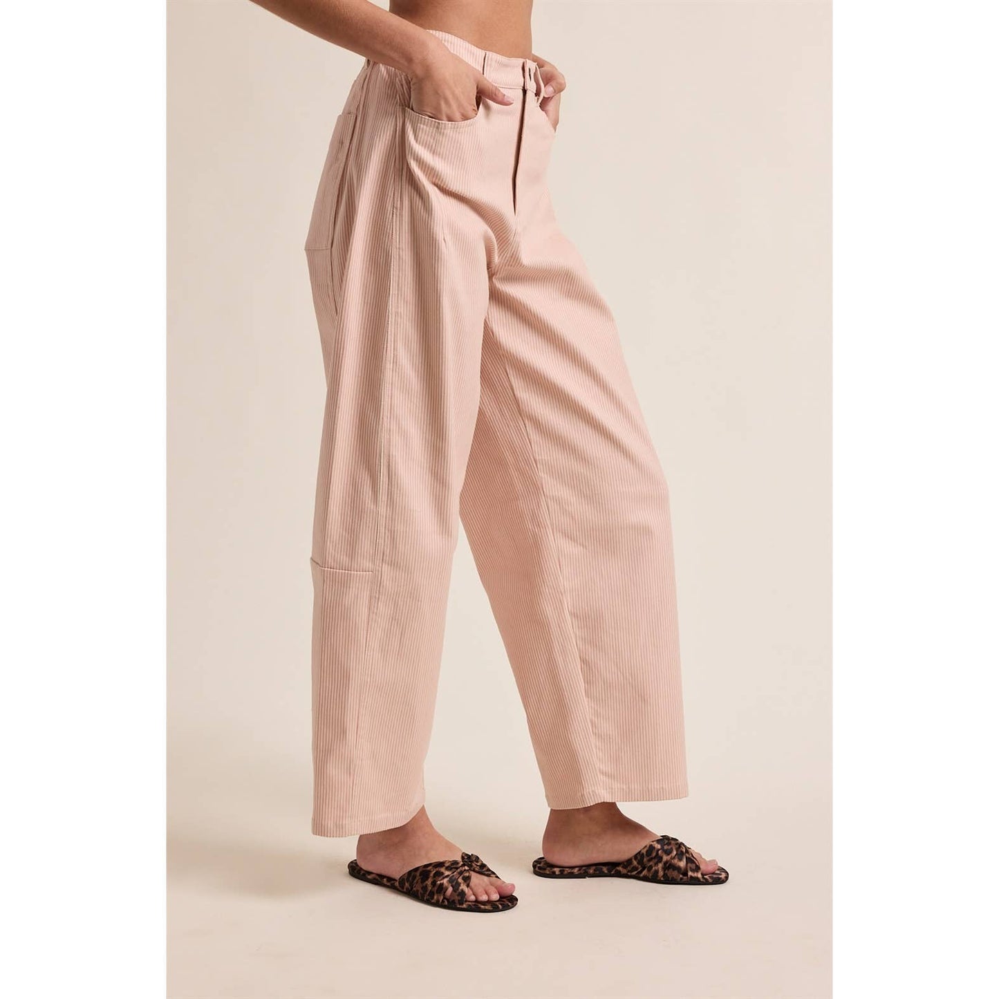 STRIPED COTTON PANTS
