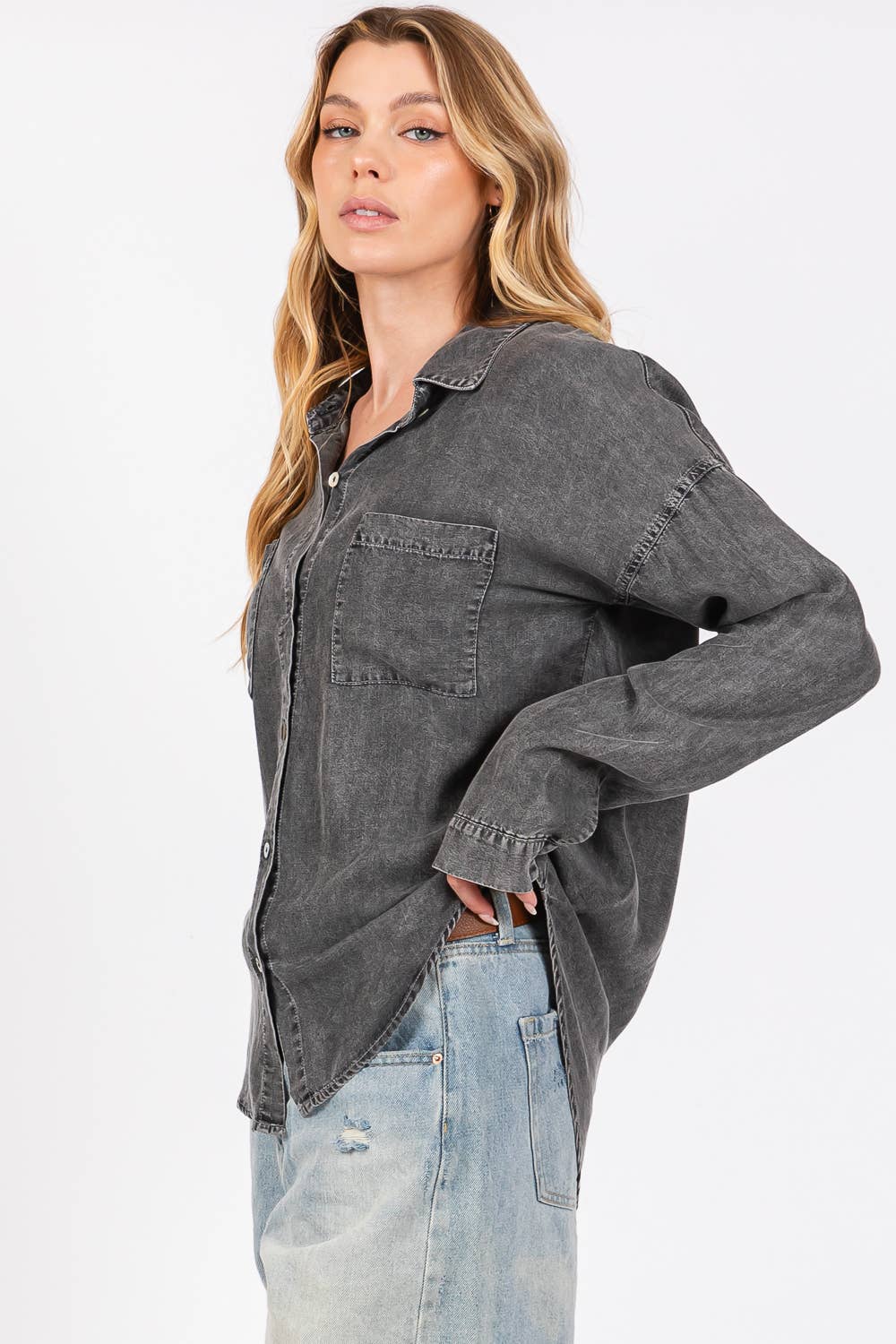 TENCEL DENIM BUTTON DOWN