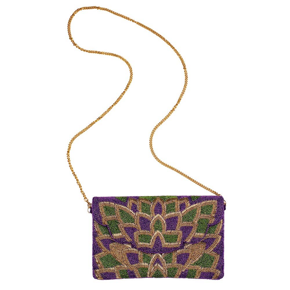 Mardi Gras Starburst Beaded Clutch