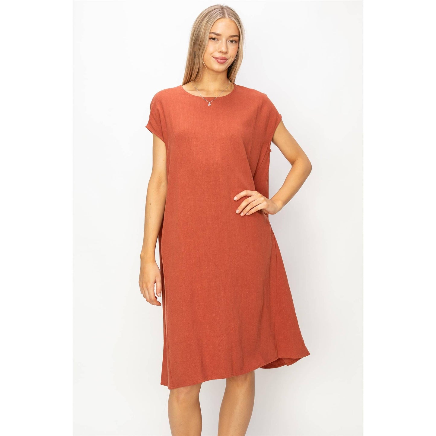 Linen Oversized Midi Dress