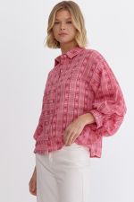 Button down shirt 3/4 sleeve blouse