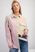 STRIPED SOFT WASHEDBUTTON DOWN SHIRT